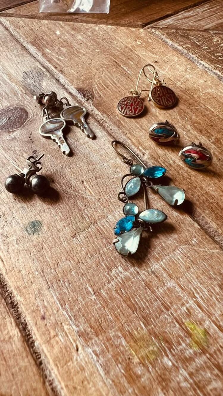 Vintage Eclectic Earring Collection- set of 5